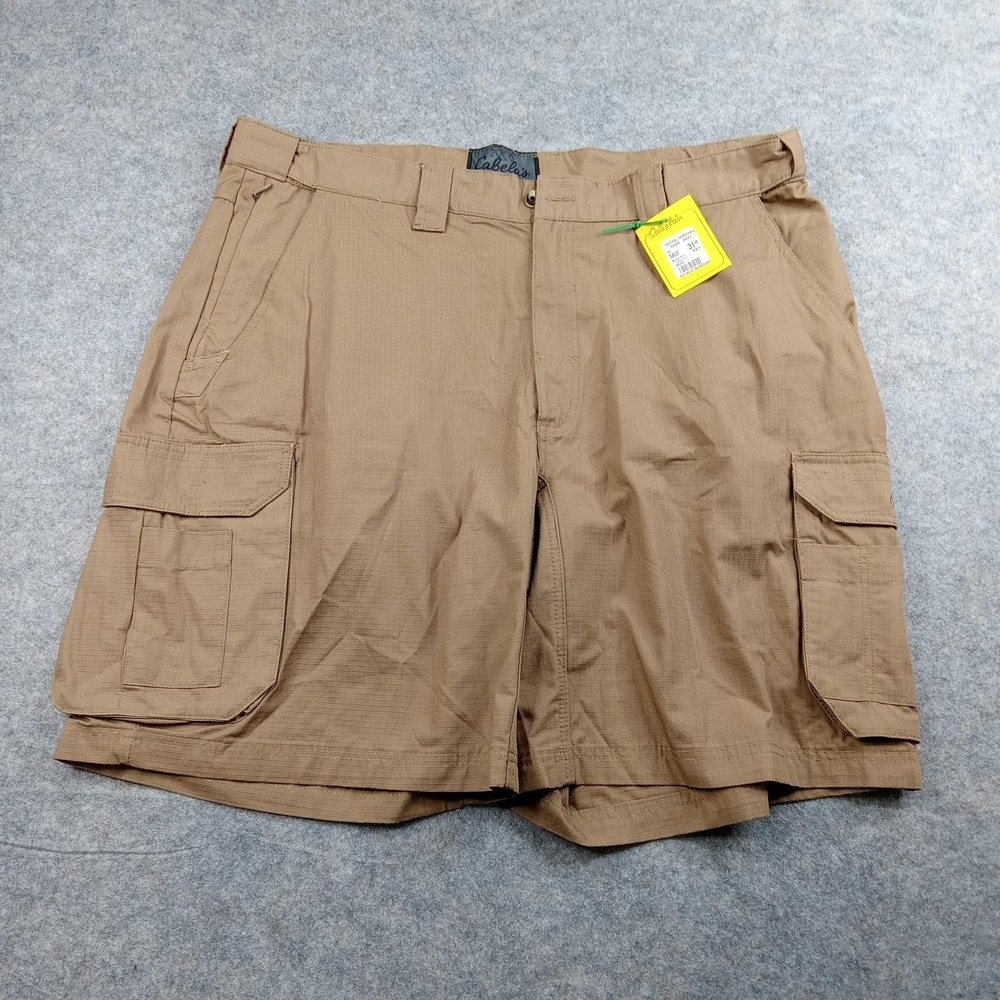 Cabela's Cargo Shorts Mens‎ 42 Khaki Ripstop Multi Pocket Outdoor Hiking Utility